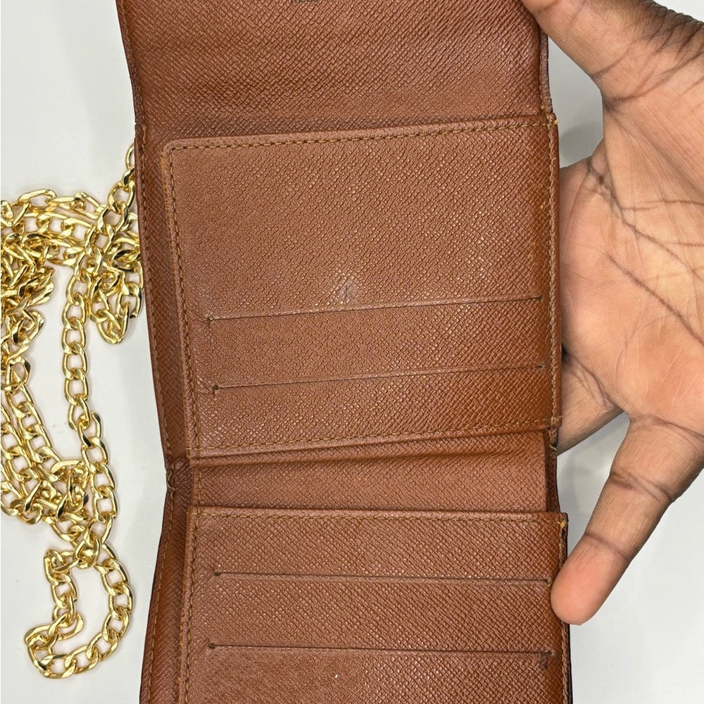 Louis Vuitton Monogram Wallet with Unbranded Chain