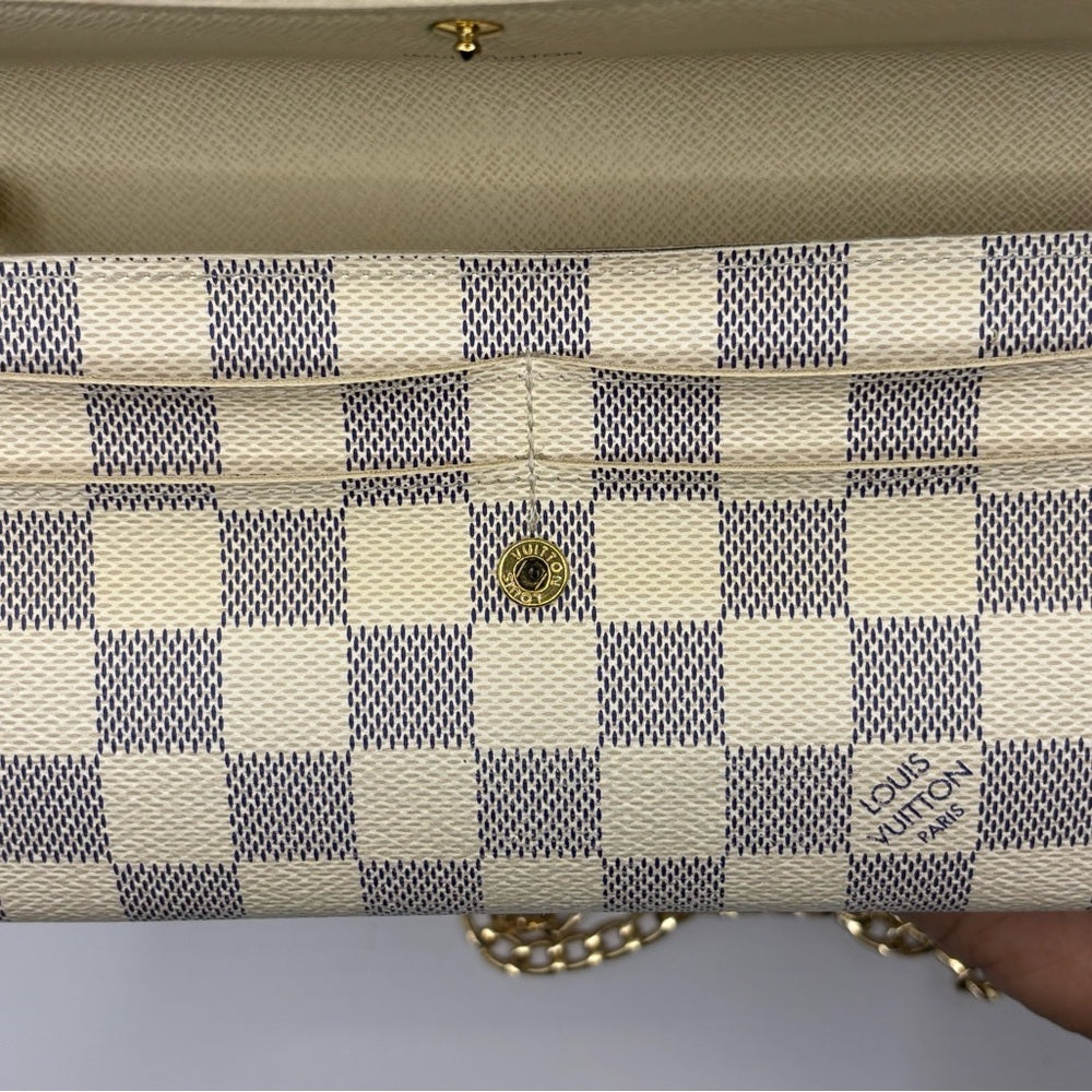 Louis Vuitton Damier Azur Wallet on Chain - Excellent Condition